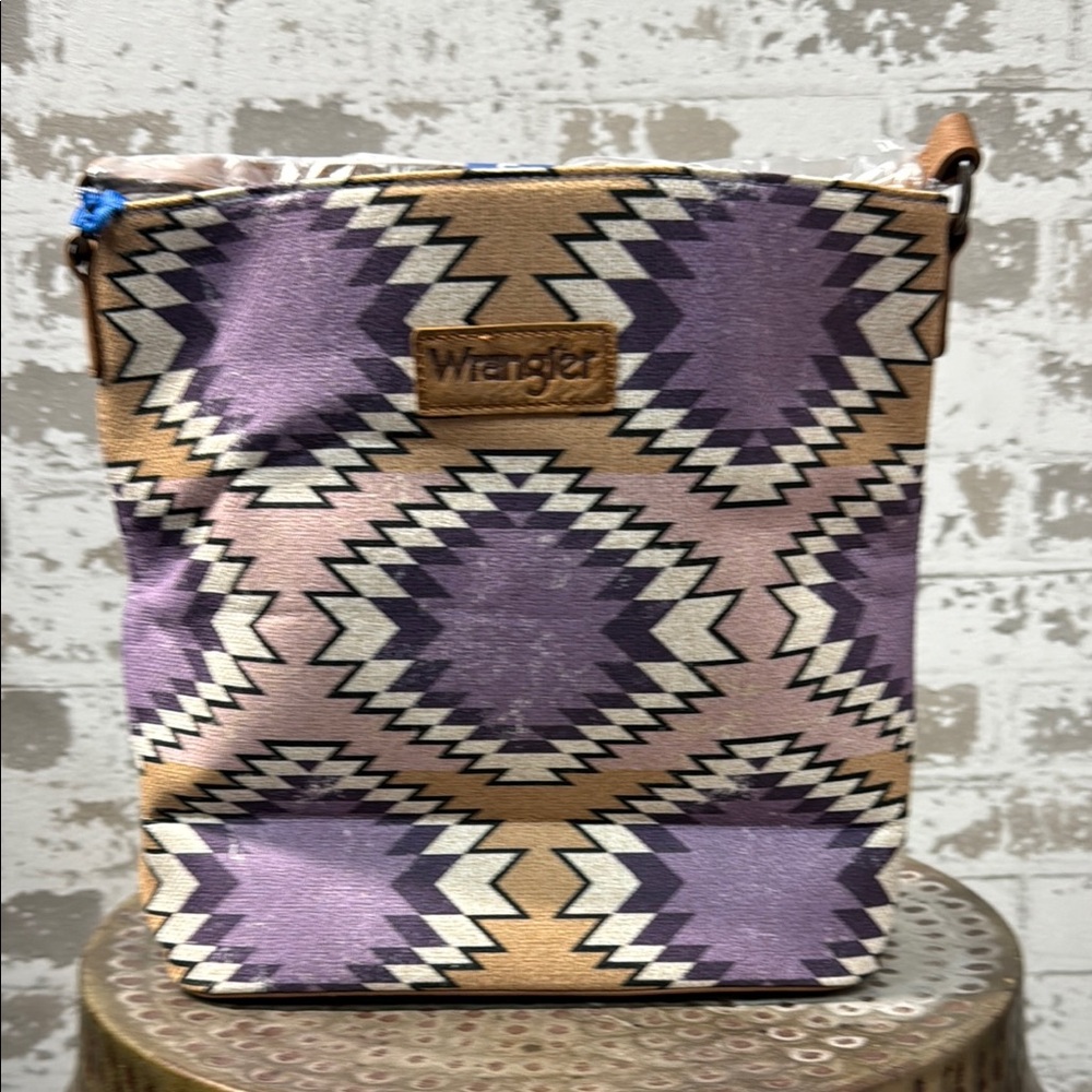 Wrangler Purple and Tan Dual Sided Print Canvas Bag-WG221-918PP